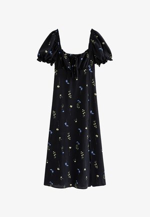 New Look, FLORAL PRINT MILKMAID MIDI DRESS - Jurk - black pattern