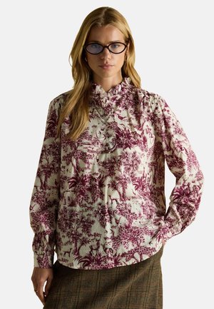 REGULAR FIT - MELANIE RUFFLE - Blouse - berry ecru