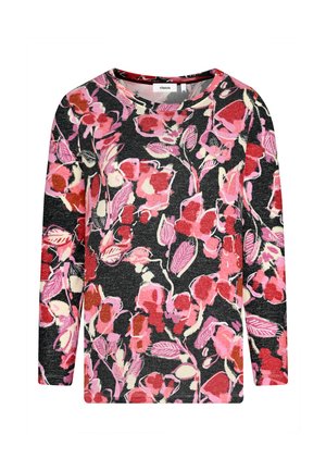 MIT BLÜTEN-PRINT - Strickpullover - pink-black