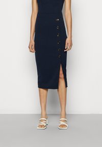 WAL G. TORTOISE BUTTON SKIRT - Saia lápis - navy blue
