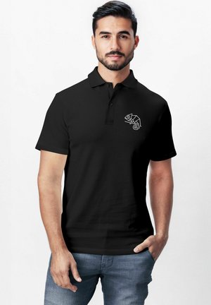 TIERLOGO IM POLYGON-STIL–KURZARM SOMMER - Poloshirt - chamäleon schwarz