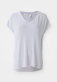 ONLTINE V NECK - T-shirt imprimé - cloud dancer/skipper blue