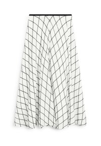 CHECKED MIDI - A-lijn rok - white