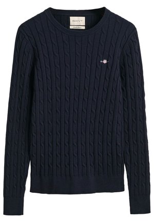 GANT CABLE C NECK - Jumper - evening blue