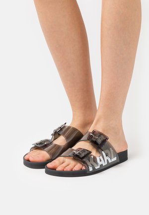 JELLY STRAP DOUBLE BUCKLE - Pantolette flach - black