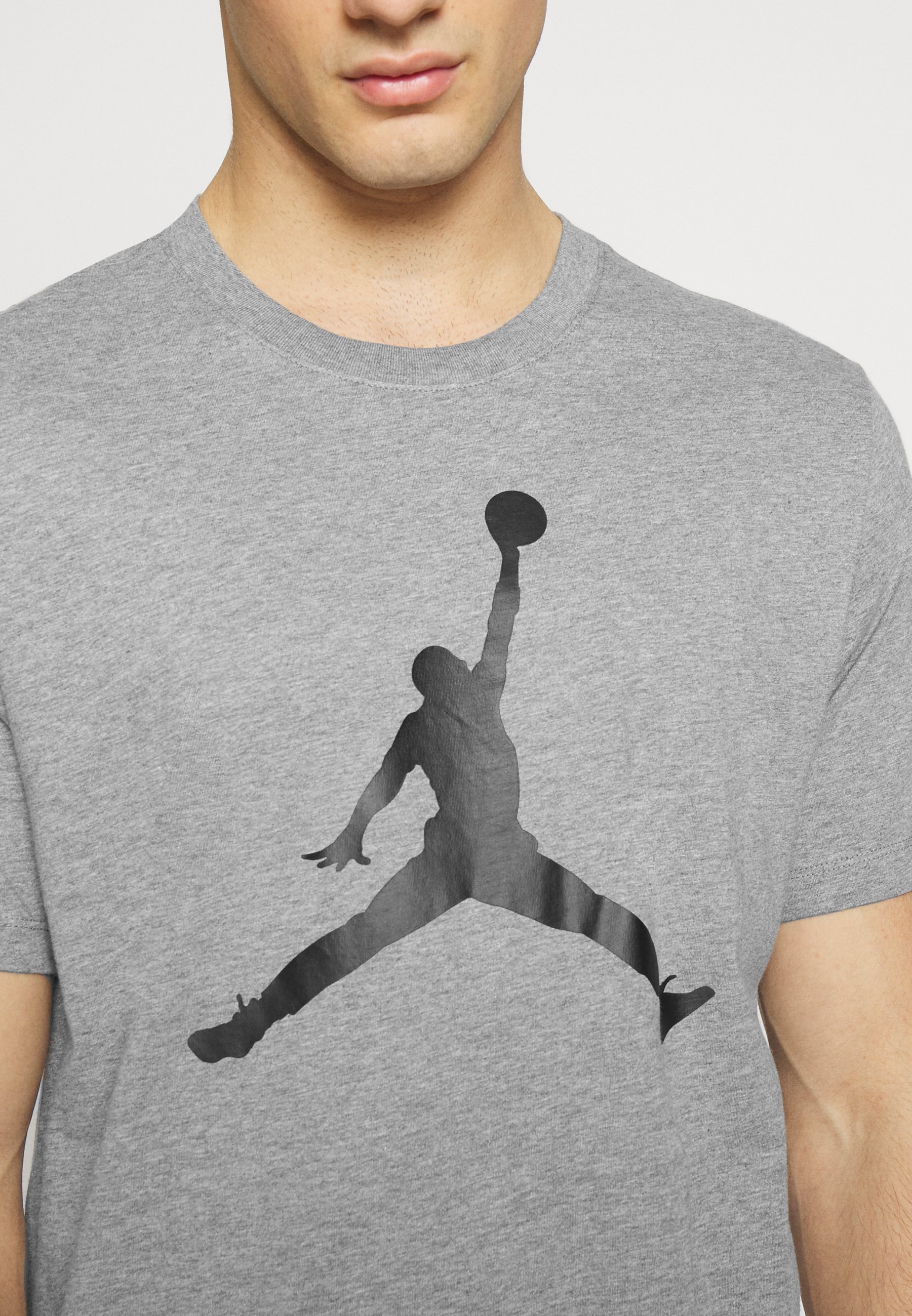 Jordan JUMPMAN CREW - T-shirt print - carbon heather/black/Antraciet -  Zalando.nl