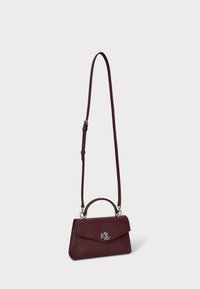 Lauren Ralph Lauren CROSSHATCH LEATHER SMALL FARRAH SATCHEL - Handtasche - dark garnet