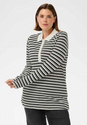 MIANA LS  - Poloshirts - chalk with black deep stripe