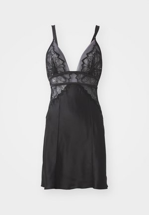 Calvin Klein Underwear CHEMISE CK BLACK FLORAL LACE - Spalna srajca - black