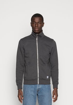 Felpa con zip - black grey melange