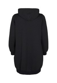 Active by Zizzi LANGE GESTEPPTE SPORT MIT REISSVERSCHLUSS - Tröja med dragkedja - black