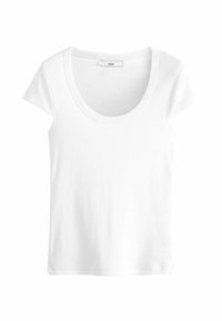 SLIM FIT SCOOP NECK STRETCH SHORT SLEEVE - Paprasti marškinėliai - white