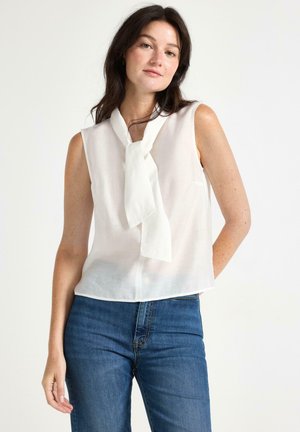 Lindex, LINDEX SLEEVELESS BOW BLOUSE LINDEX - Bluse - light dusty white
