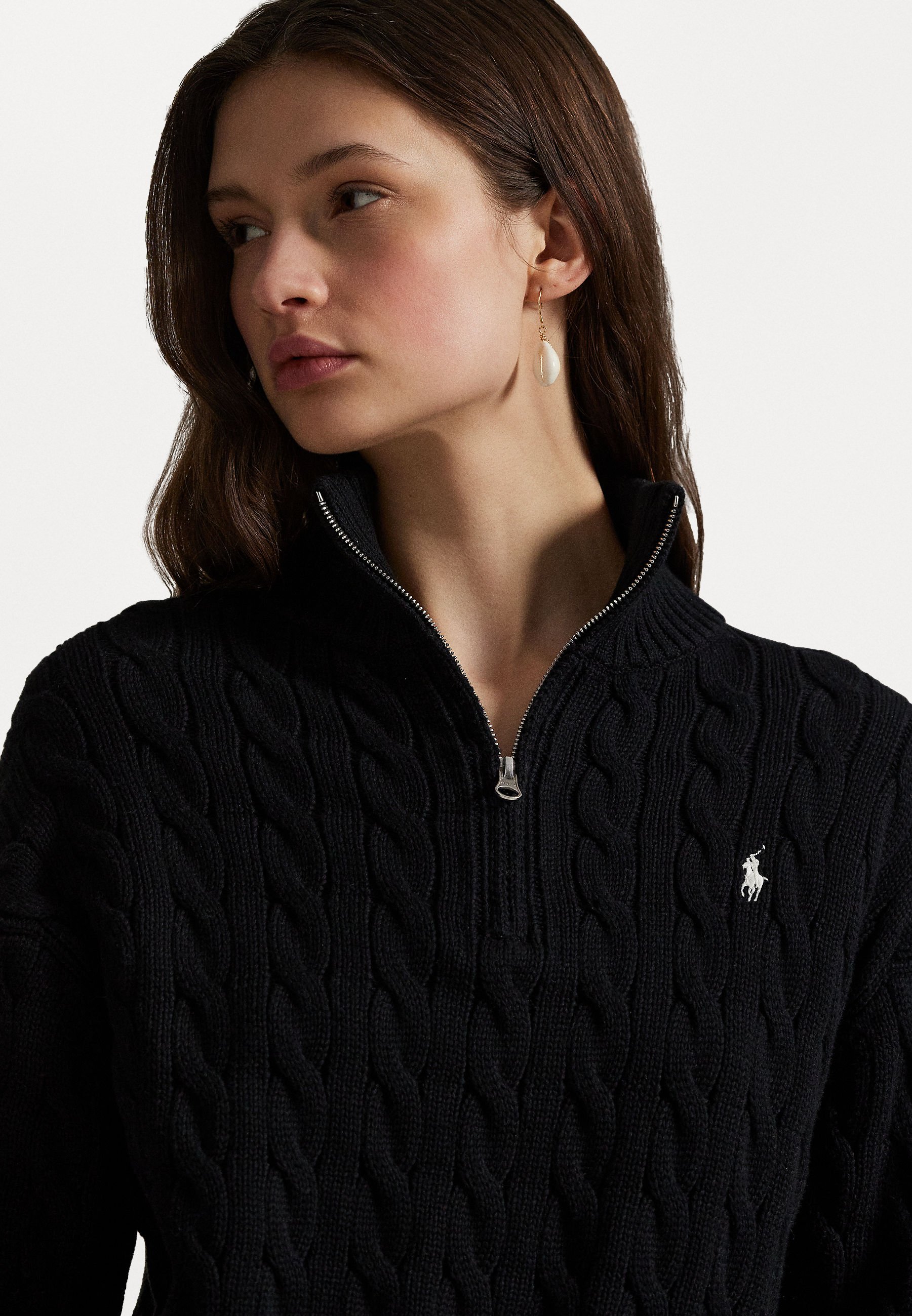 Lauren Cable Knit Maglione Ralph Lauren Nero Polo Ralph Lauren