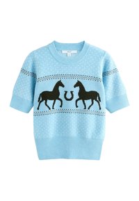 Unselected, light blue horse