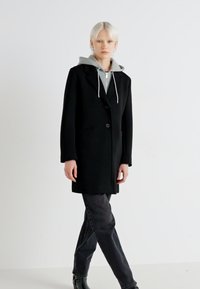 ONLY ONLJUDITH MIX COAT - Klasični plašč - black/medium grey