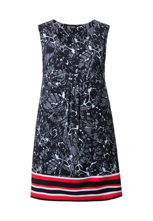 Ulla Popken, BORDER PRINT SLEEVELESS A-LINE SWING - Trikoomekko - grey