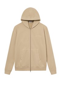 BRETT WASHED ZIPPER HOOD - Majica s kapuljačom i patentnim zatvaračem - light sand