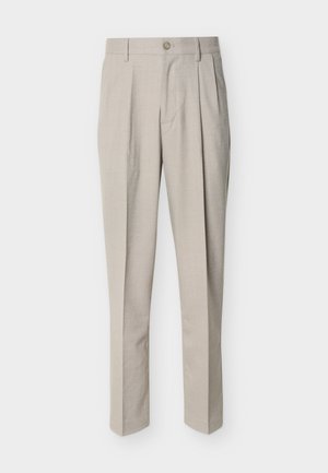 Lindbergh, HERRINGBONE PLEATED PANTS - Nadrágok - stone melange