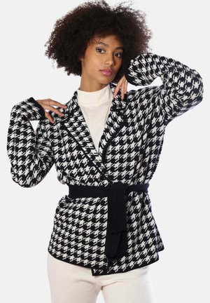 TWO-TONE HOUNDSTOOTH - Cardigan - white/black