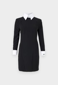 WHITE COLLAR DRESS - Srajčna obleka - black