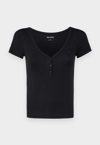 Hollister Co. ICON HENLEY  - T-shirt basic - casual black