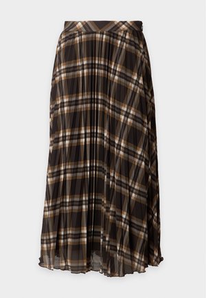 GANT, CHECKED PLEATED MIDI - Jupe plissée - deep brown