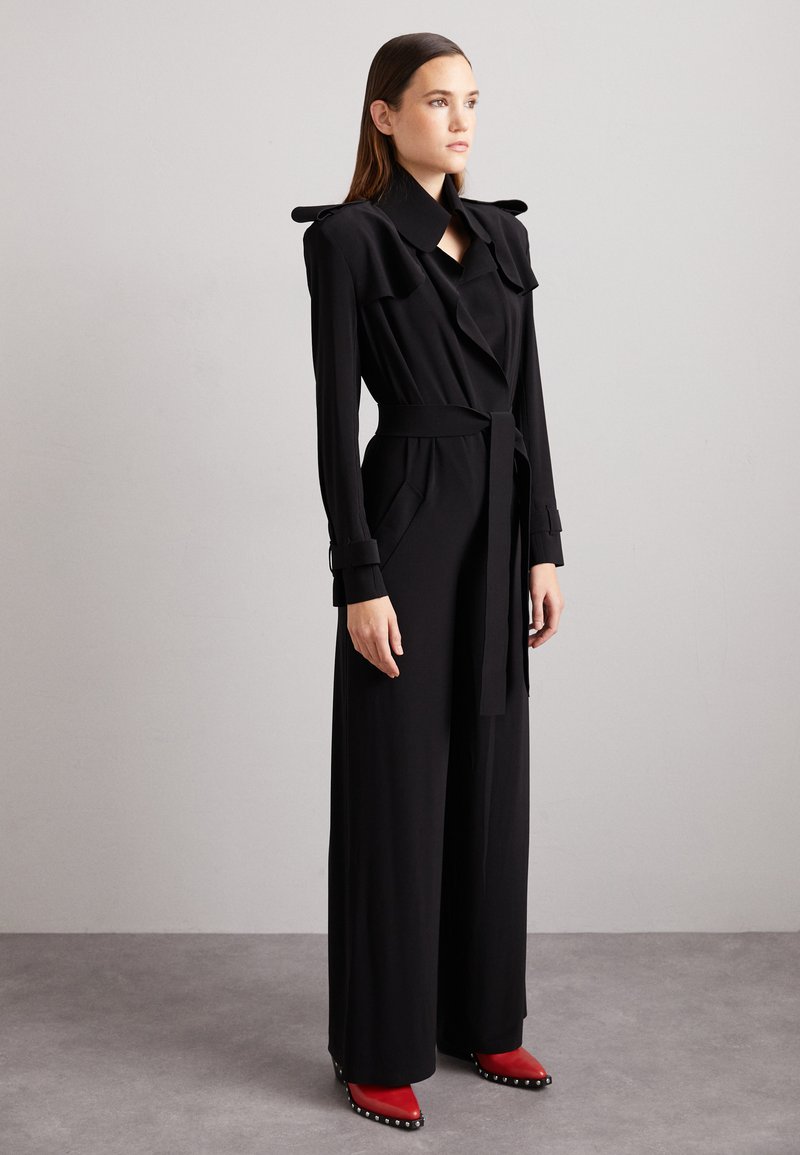 Norma Kamali DOUBLE BREASTED TRENCH STRAIGHT LEG - Kombinezonas - black