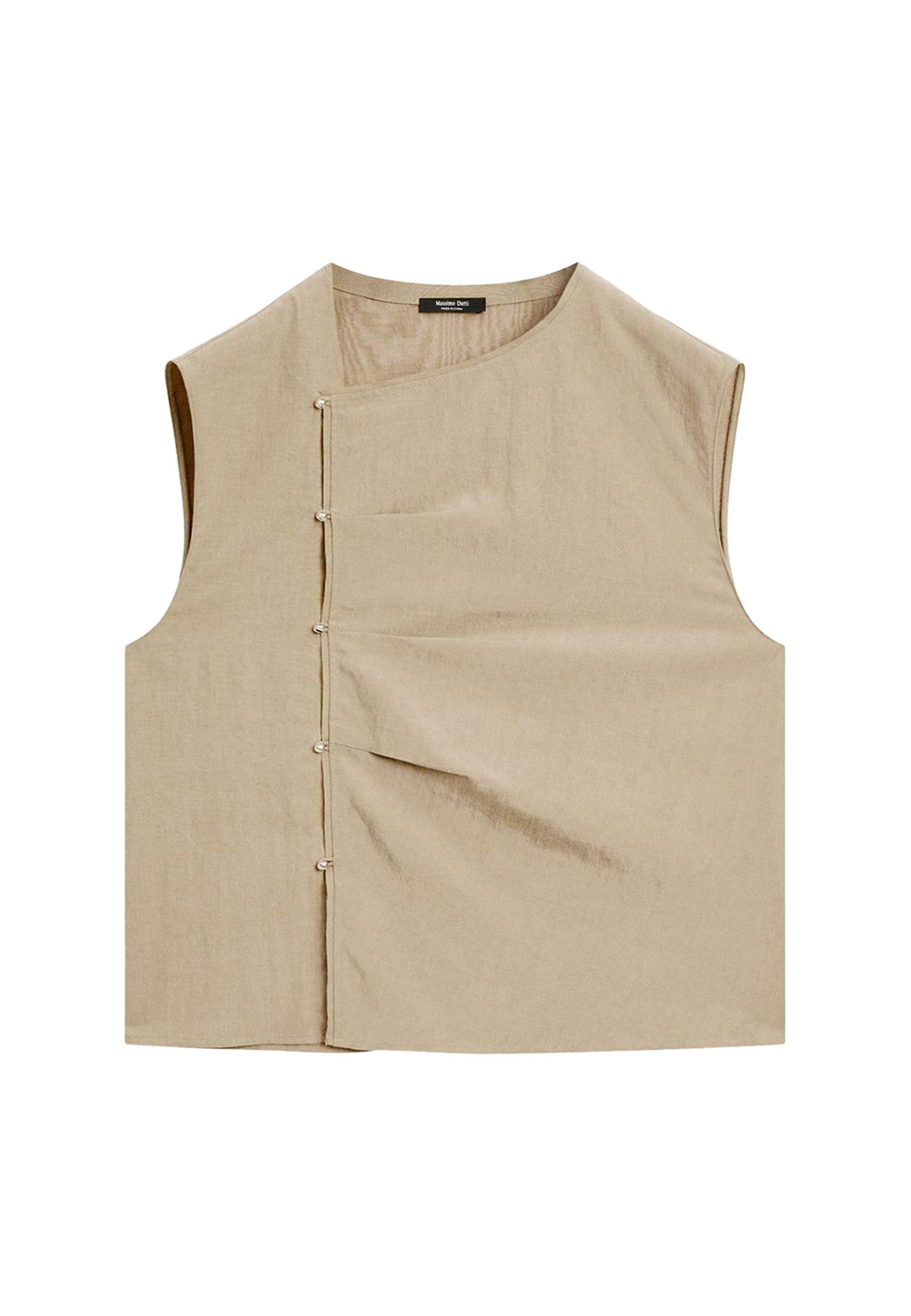 売れ筋商品|||マッシモ ドゥッティ Tシャツ レディース トップス PLEATED WITH FLECKED DETAIL  - Print T-shirt - beige Massimo Dutti PLEATED WITH FLECKED DETAIL - Print T-shirt