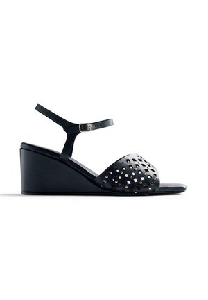 CUT-OUT AND STUDDED PESTHIGO - Sandalias de cuña - black