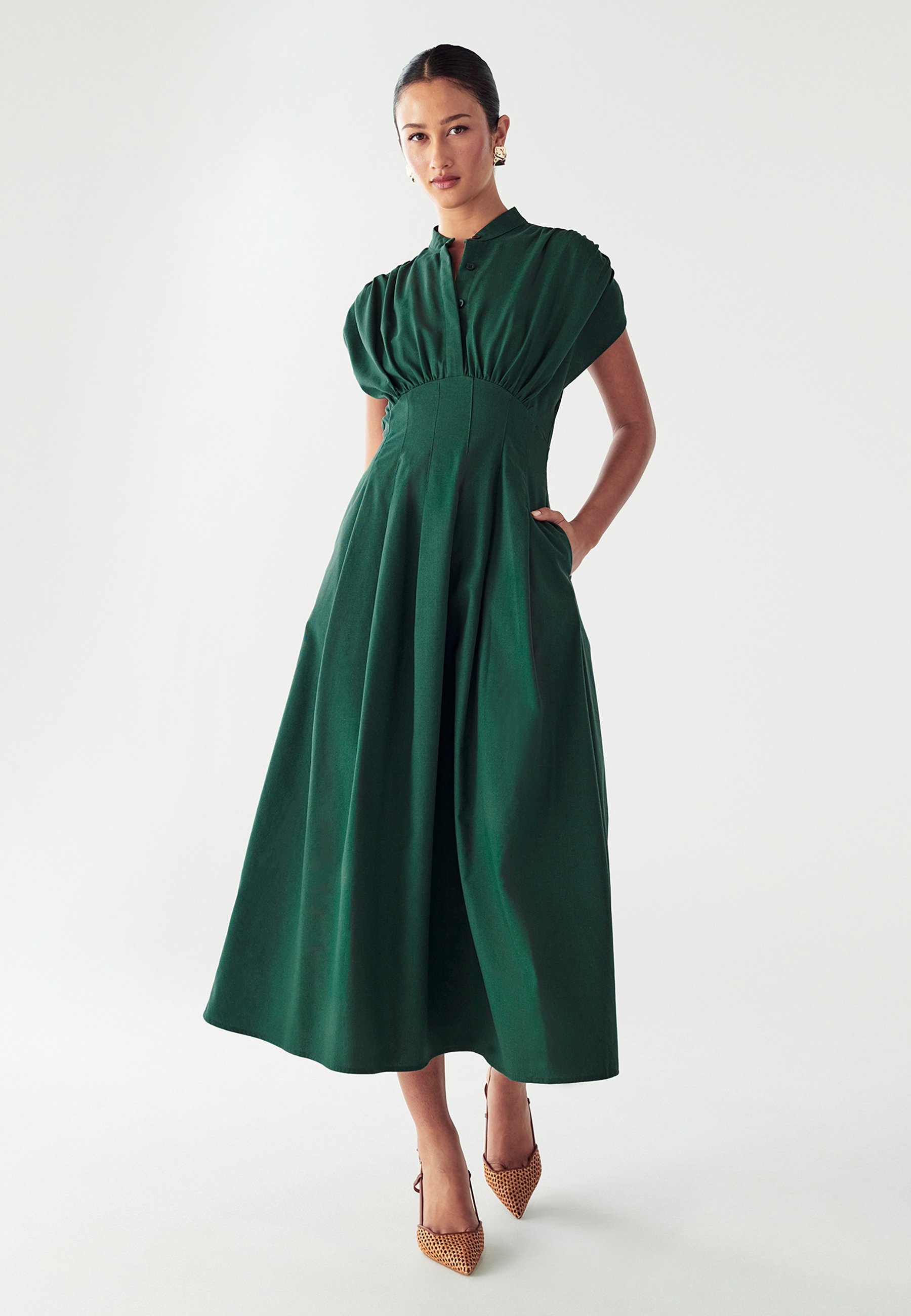 sachin and babi light blue dress Emerald Three Quarter Sleeve Velvet Dress 36458