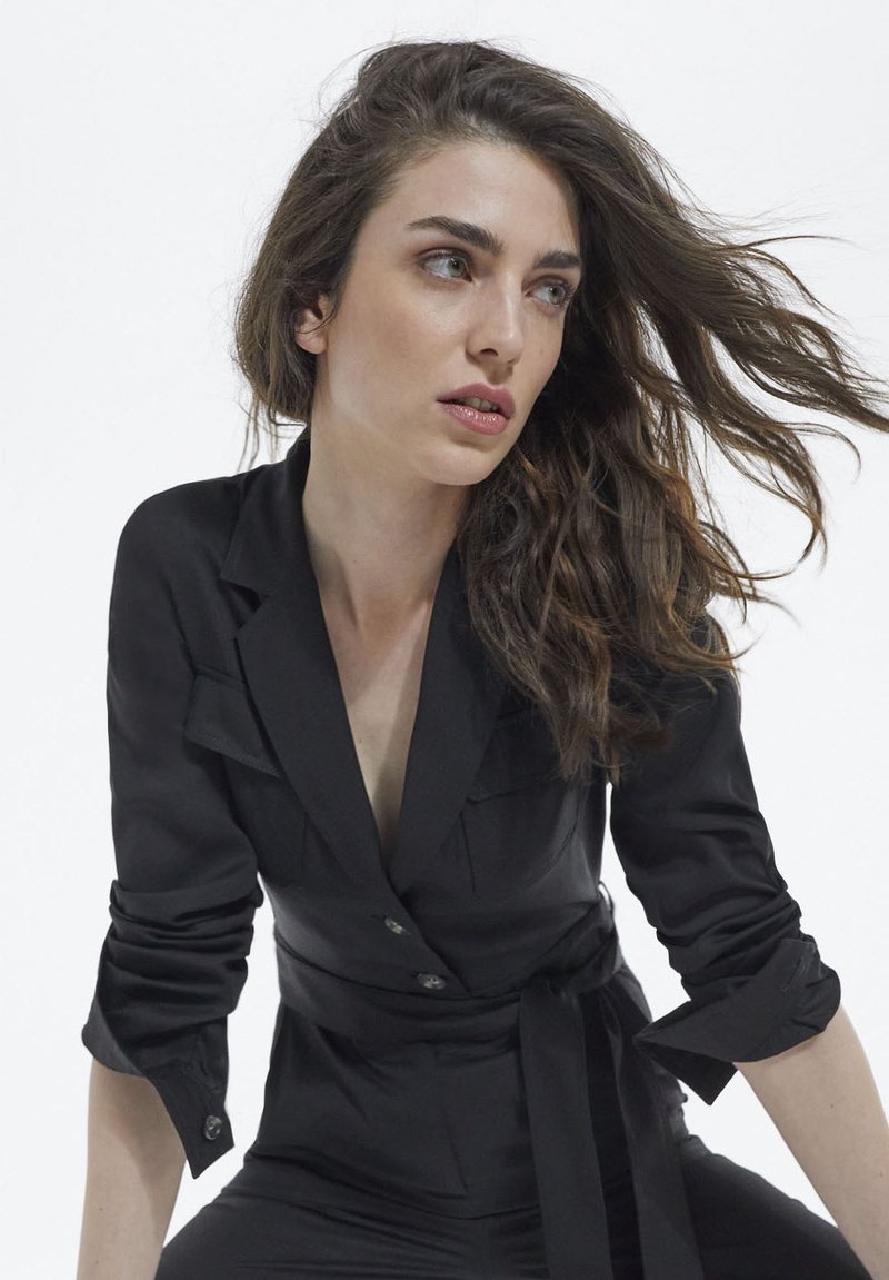 Damen Kleider | The Kooples CEINTURÉE Jumpsuit black/schwarz - QC50179 Damen Kleider | The Kooples CEINTURÉE Jumpsuit black/schwarz - QC50179