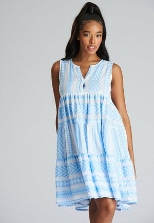 COVER UP JACQUARD SLEEVELSS - Accessorio da spiaggia - blue