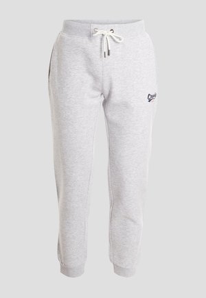 Grijze katoenen sweatpants met een elastische tailleband, trekkoord, zijvakken en geborduurd logo op de linkerdij.