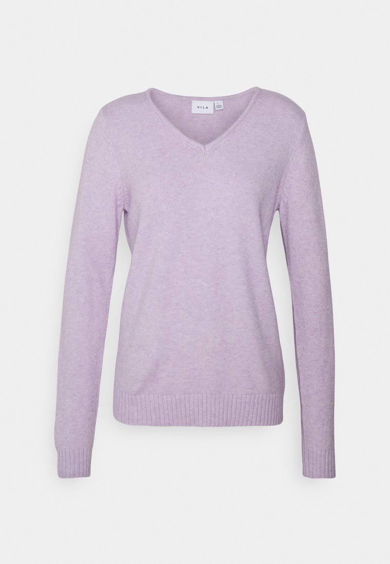 VILA VIRIL L/S V-NECK TOP - Camisola - pastel lilac