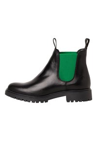 Unselected, blk lea green