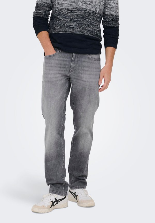 KLASSISCHE STONE WASHED ONSWEFT - Jeans Straight Leg - hellgrau