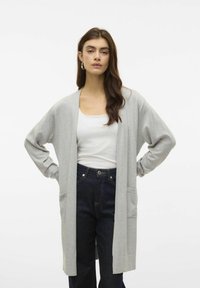Vero Moda VMSILJE OPEN - Vest - light grey melange
