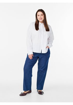 Zizzi, NADELSTREIFEN - Straight leg jeans - dark blue stripe