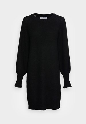 Selected Femme SLFLULU DRESS O NECK - Pletené šaty - black