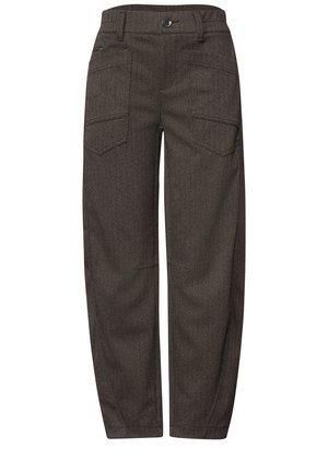 Street One, HIGH WAIST BARREL LEG HOSE MIT ELASTIKBUND - Pantalon classique - black coffee
