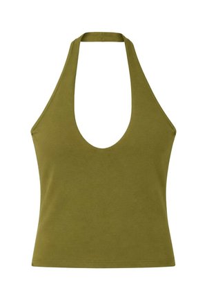 Stradivarius, BASIC HALTER TOP - Top - mottled light green