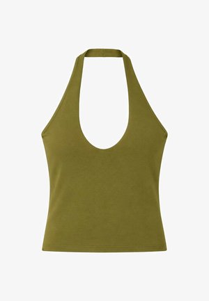 Stradivarius, BASIC HALTER TOP - Top - mottled light green