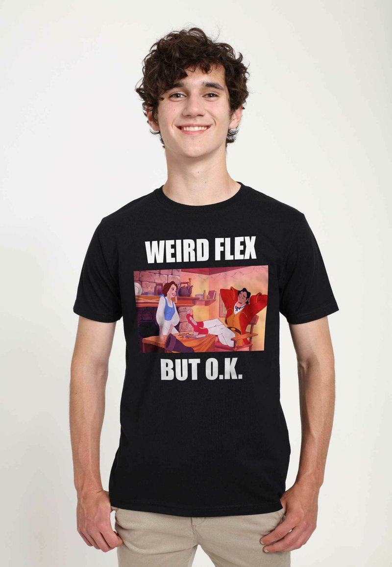 Henry Tiger BEAUTY & THE BEAST GASTON WEIRD FLEX MEME UNISEX - Triko s potiskem - black
