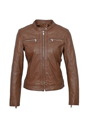 BLESSY - Chaqueta de cuero - cognac