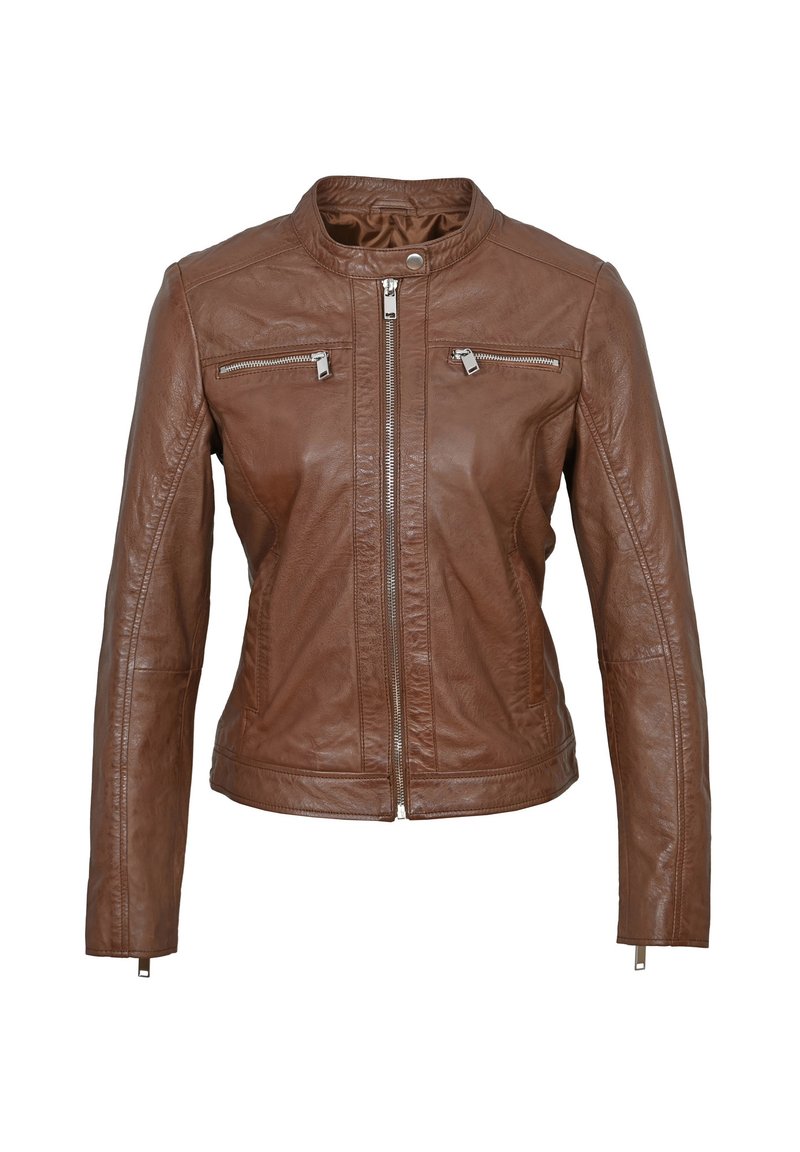 Lee Cooper BLESSY - Veste en cuir - cognac