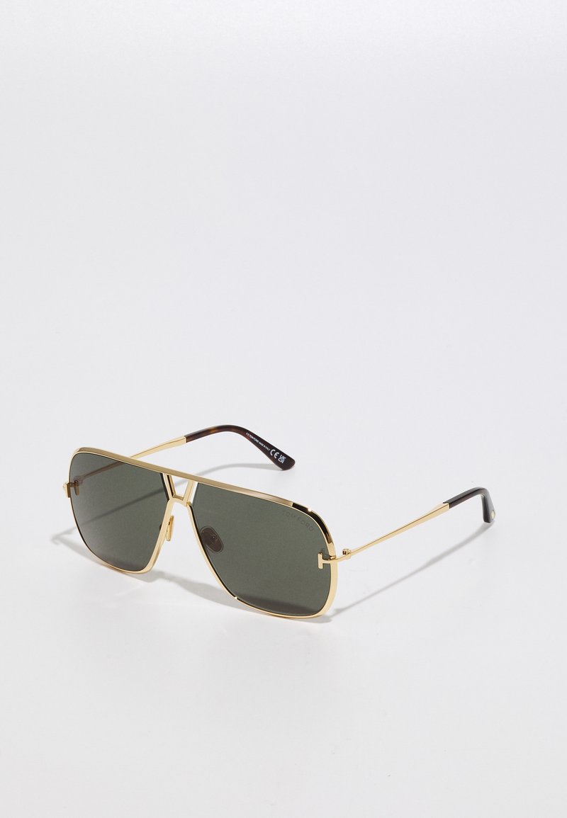 Tom Ford STAVROS UNISEX - Slnečné okuliare - gold-coloured/green