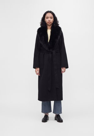 Tommy Hilfiger, SHAWL COLLAR WOOL BLEND RELAXED COAT - Класическо палто - black