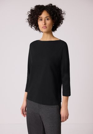 SHIRT IN RIPPSTRUKTUR - Longsleeve - schwarz