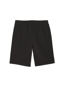 Sorte shorts lavet af blødt stof med elastisk talje. Designet har en lige pasform uden synlige lommer eller dekorationer.